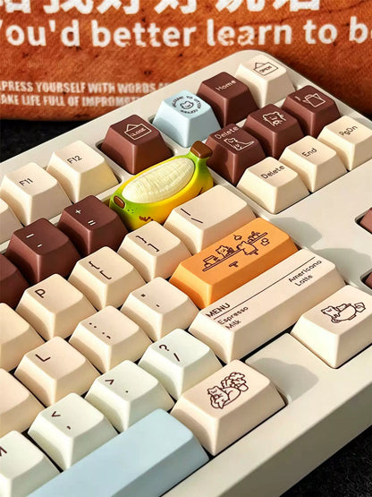 Banana shaped resin personalized keycaps, fruit keycaps, trendy cultural and creative keycaps, mechanical keyboard backspace/enter/caps replacement keycaps, decorative keycaps