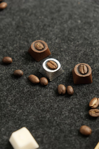 Resin coffee beans, coated with transparent resin coffee beans, creative and personalized keycaps, mechanical keyboard decorative art keycaps