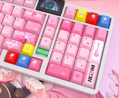 Bocchi The Rock! Theme, Gotoh Hitori, PBT+PC material personalized keycap set, game culture creative decorative keycaps