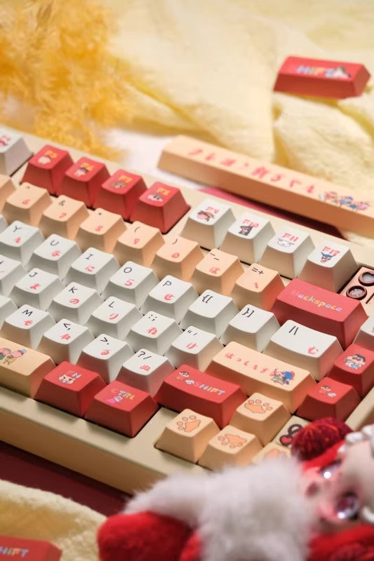 Crayon Shin chan Theme Design Set Keycaps custom set personalized keycap series, PBT material, compatible with 61/64/68/75/84/87/104 mechanical keyboard keycap set