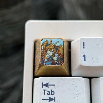 Arknights: Endfield Theme, 1U Titanium Alloy Custom Keycaps, Anime &amp; Gaming Cultural Creative Mechanical Keyboard Decor Keycaps