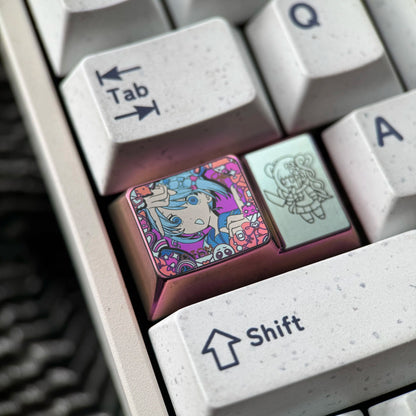 NEEDY GIRL OVERDOSE， 1.75U ladder CAPS titanium alloy personalized keycap, anime, gaming, cultural and creative mechanical keyboard decoration keycap