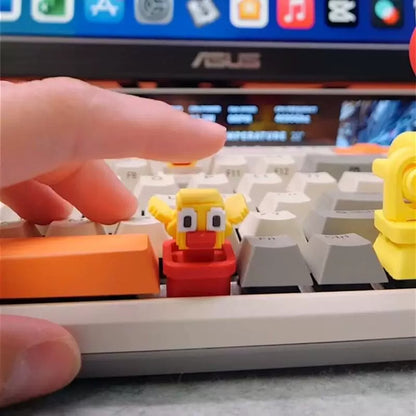 Pixel bird personalized keycap, 3D printed resin material with movable wings, cute and fun mechanical keyboard decoration keycap