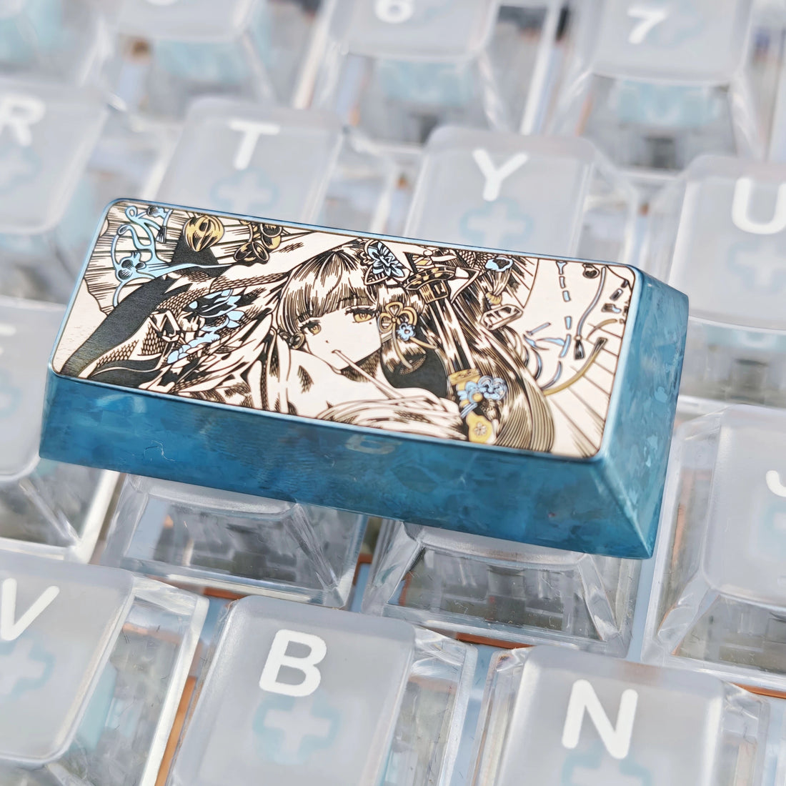 Precision black and white lines 2.25U enter key/left shift collection, titanium alloy personalized keycaps, anime game culture creative mechanical keyboard decorative keycaps