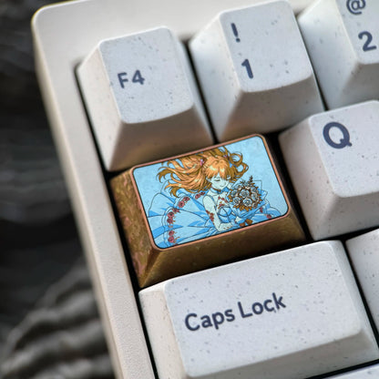 EVA Asuka Wedding Dress Theme, 1.5 U TAB，titanium alloy personalized keycaps, game creative cultural mechanical keyboard decorative keycaps