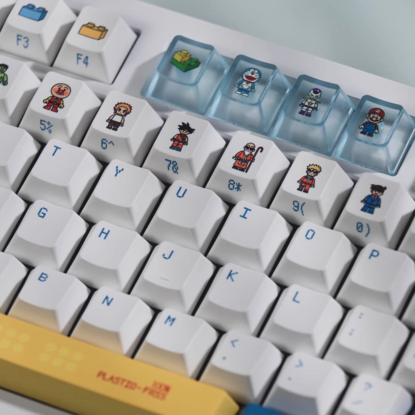 Lego themed design, cartoon cute personalized custom keycap complete set PBT+PC heat sublimation factory height, personalized themed keycap set