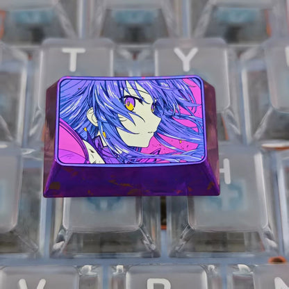 DATE A LIVE，Yatogami Tohka 1.5 U titanium alloy personalized keycaps, mechanical keyboard metal decorative keycaps, anime and game culture peripheral keycaps