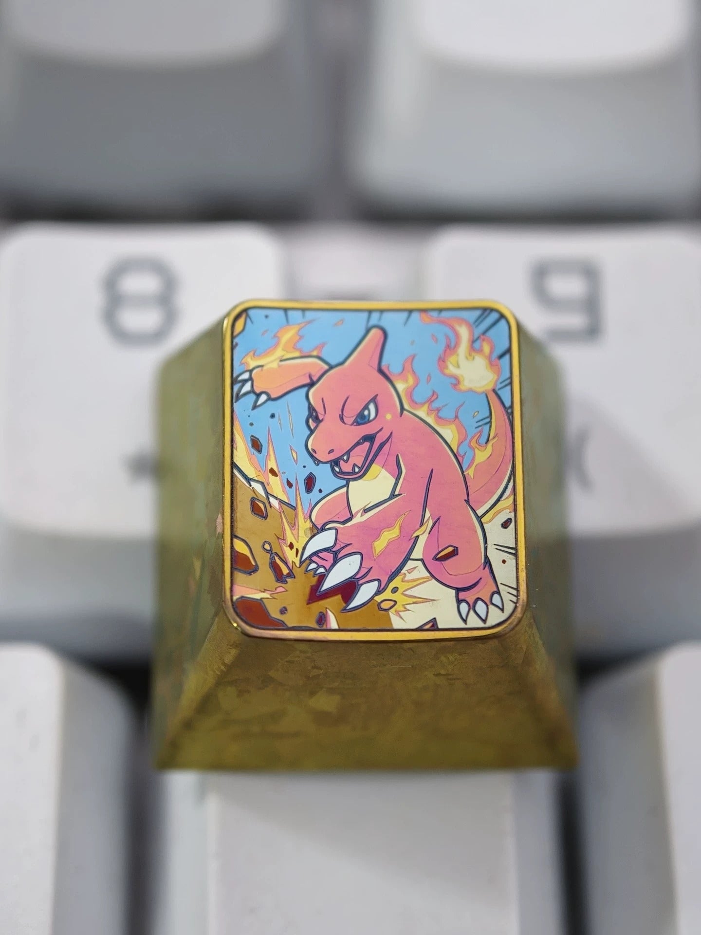 Pok é mon, Big Three, Starter Trio, Collection, 1 U titanium alloy personalized keycaps, anime and game culture creative art keycaps, mechanical keyboard decorative keycaps