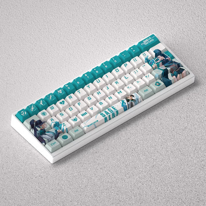 VALORANT series, Sage theme, original high PBT material compatible MX switch mechanical keyboard, anime game theme set keycaps, mechanical keyboard replacement keycap set