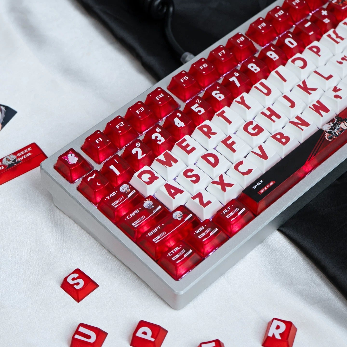 Delta Force themed design kit keycaps, custom set personalized keycap series，PBT+PC material, Original factory height, compatible with 61/64/68/75/84/87/104 mechanical keyboard keycap set