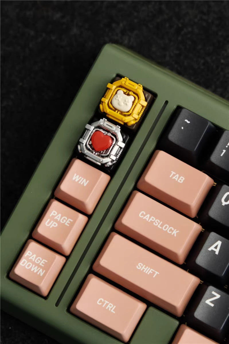 Space capsule themed design, personalized keycap, mechanical keyboard decoration, keycap resin coating, cute and cool mechanical style, mecha style keycap.