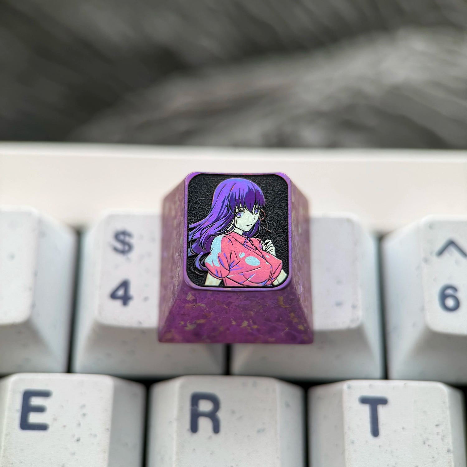 Fate/stay night, Matou Sakura, 1U titanium alloy personalized keycap, anime and game culture creative original factory highly decorative keycap