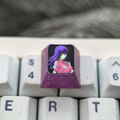 Fate/stay night, Matou Sakura, 1U titanium alloy personalized keycap, anime and game culture creative original factory highly decorative keycap