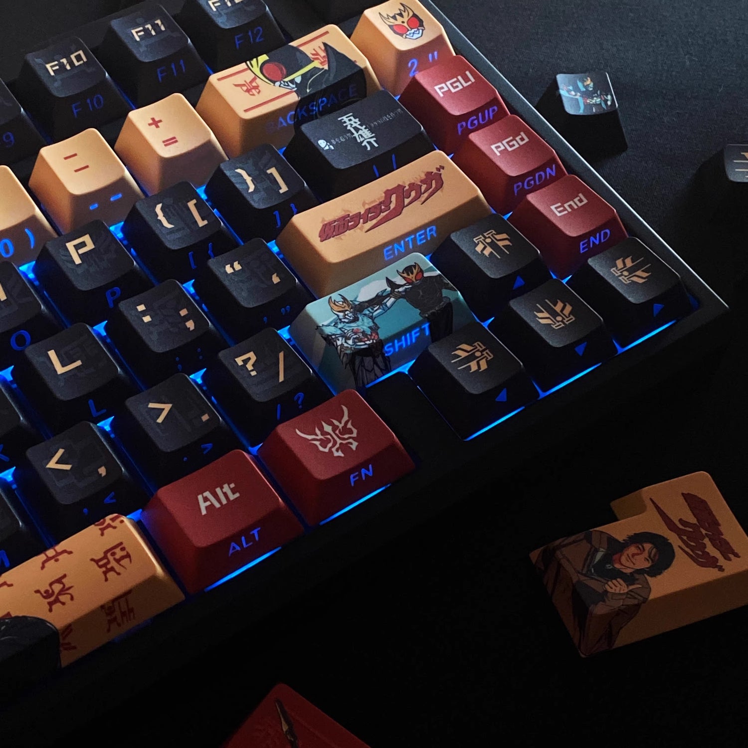 Kamen Rider Theme Series Design Set Keycaps, Ultimate Kuuga，custom set personalized keycap series, PBT material, compatible with 61/64/68/75/84/87/104 mechanical keyboard keycap set