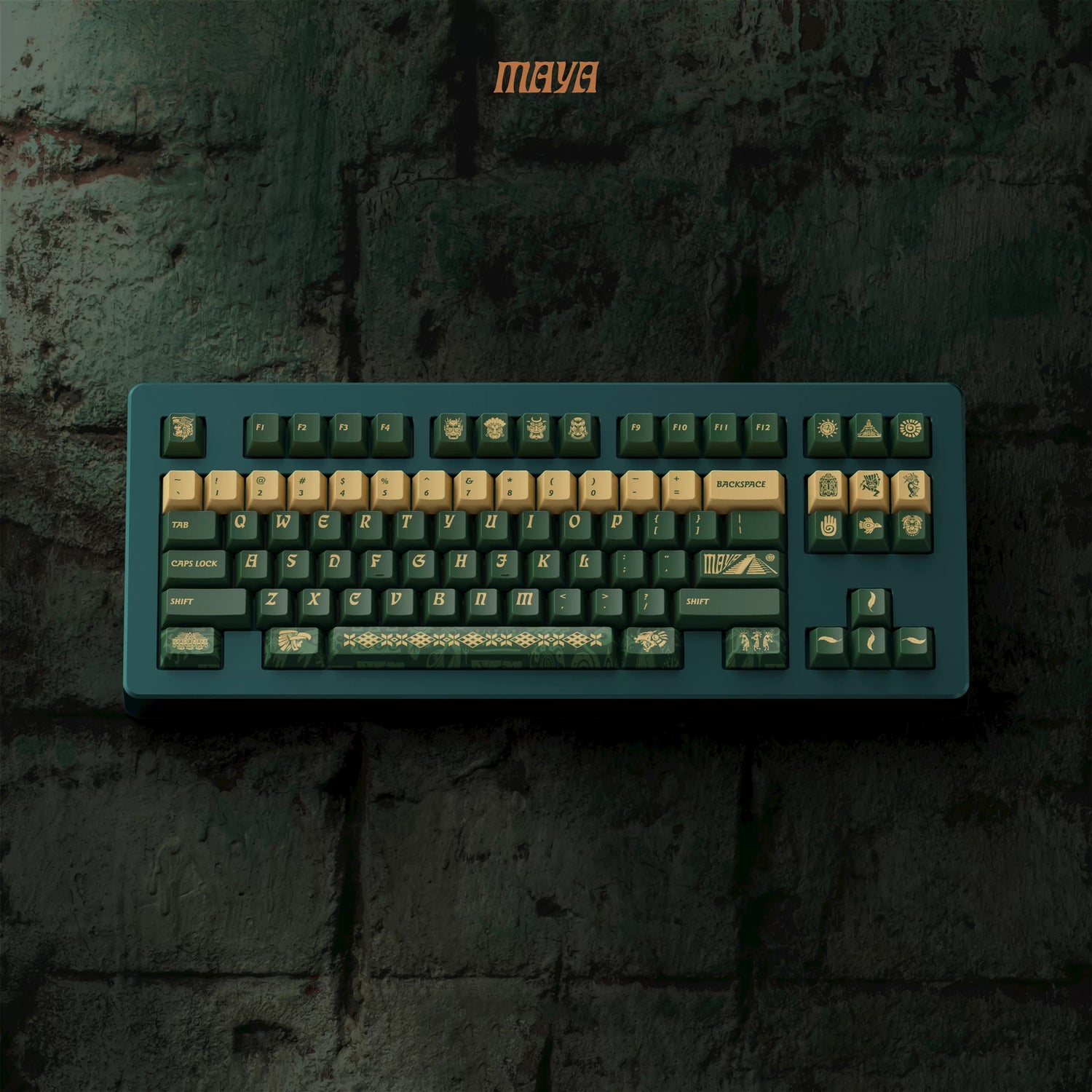 Maya ancient civilization themed keycaps, PBT material sublimation technology, mechanical keyboard themed personalized decorative keycaps