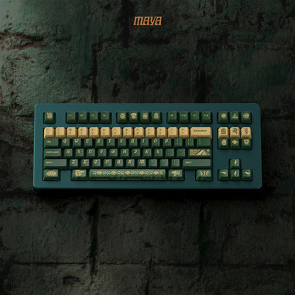 Maya ancient civilization themed keycaps, PBT material sublimation technology, mechanical keyboard themed personalized decorative keycaps