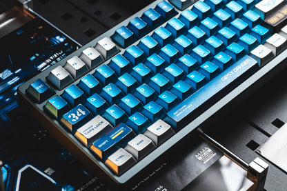 Pacific Rim, Gipsy Danger theme, metallic paint texture PBT material anime and game cultural and creative keycaps set, Compatible with 61/64/68/75/84/87/104 Key Mechanical Keyboard Keycap Set