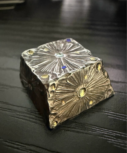 Hand carved titanium alloy meteorite craters, personalized titanium alloy keycaps, mechanical keyboard metal decorative keycaps