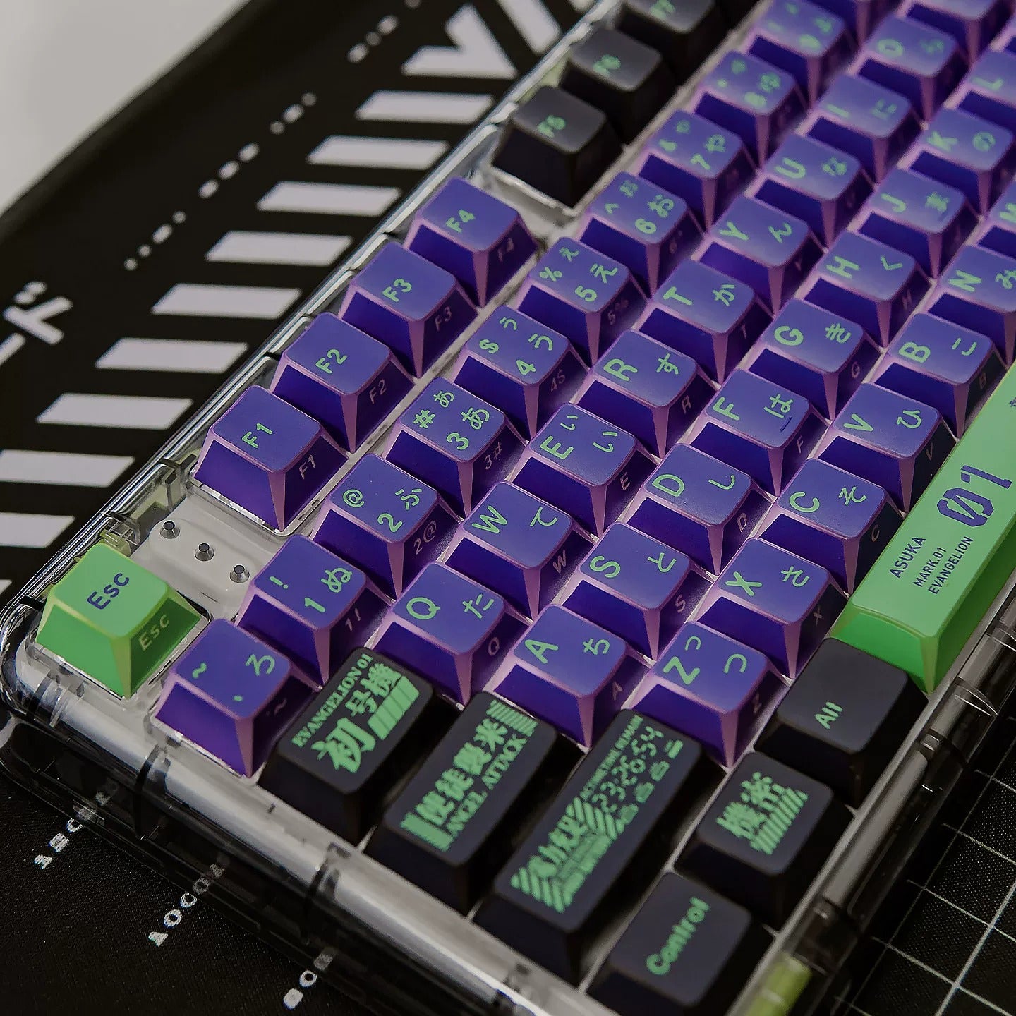 EVA series, EVANGELION-01 theme, folded translucent personalized keycap theme series, PBT material anime game theme creative keycap set
