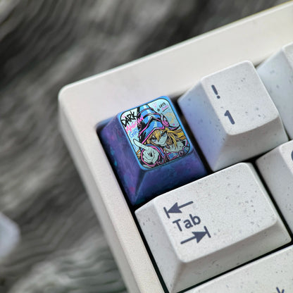 Yu-Gi-Oh! ， Black Magician Girl, 1U titanium alloy personalized keycaps, anime and game cultural creative keycaps, mechanical keyboard decorative keycaps