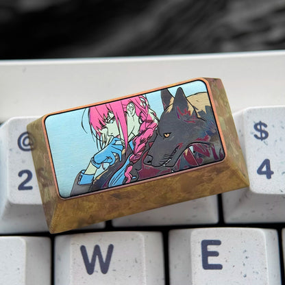 Chainsaw Man series, Makima theme, 1.5 U/1.75U titanium alloy personalized keycaps, anime and game culture creative decorative keycaps