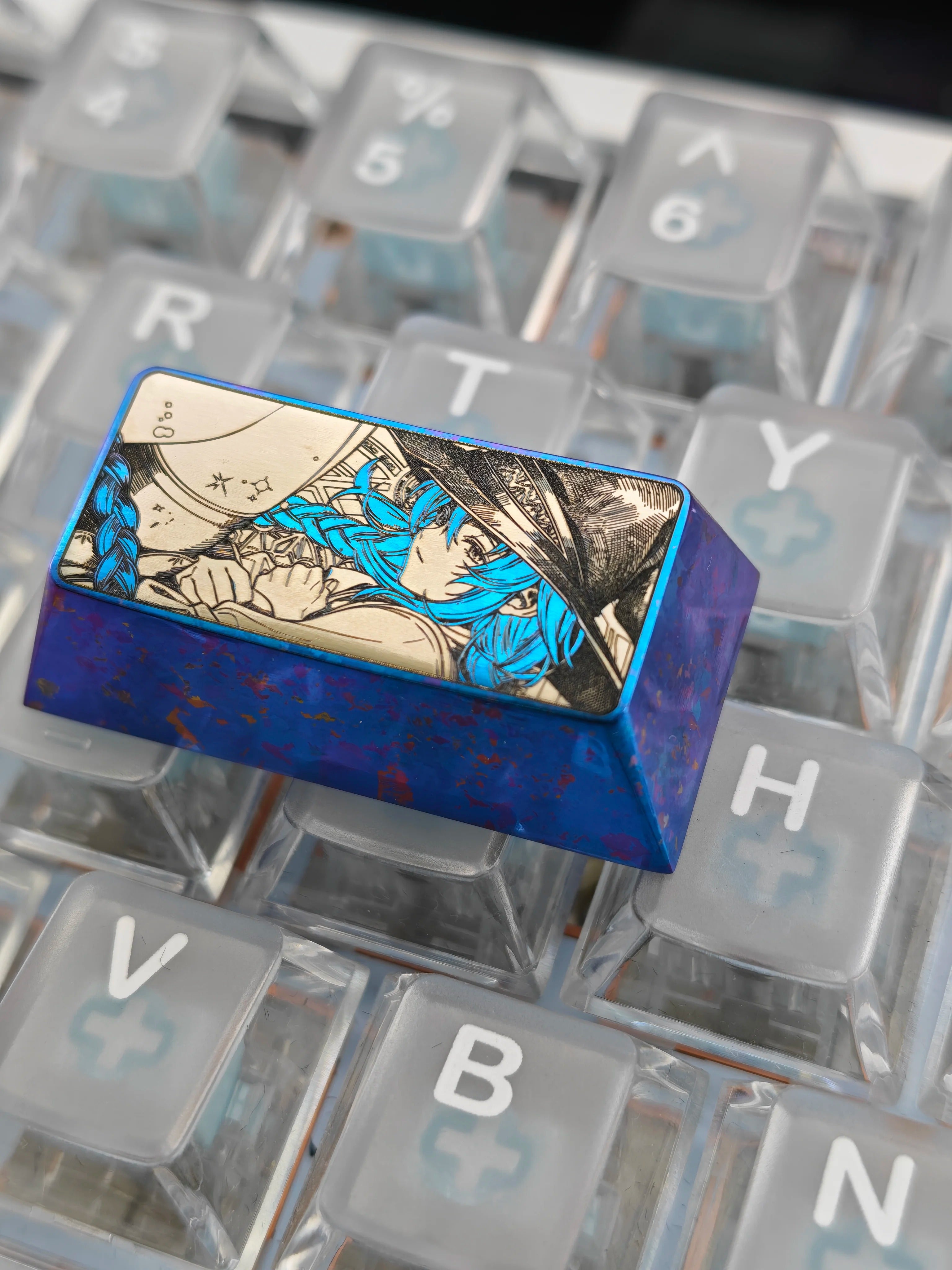 Mushoku Tensei: Jobless Reincarnation‌,Roxy Migurdia Greyrat, 2U titanium alloy personalized keycaps, anime and game cultural creative keycaps, mechanical keyboard decorative keycaps