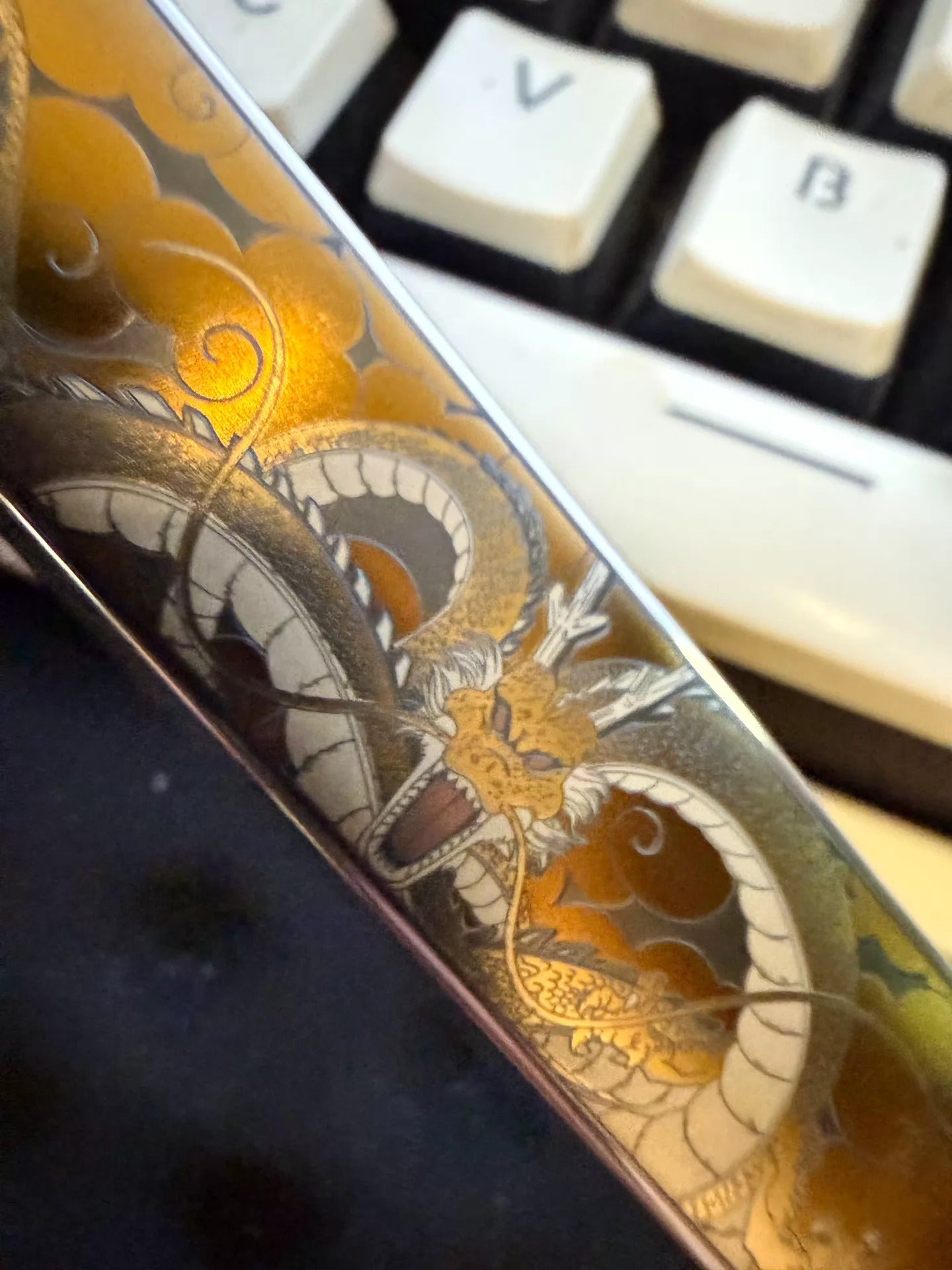 Dragon Ball, Golden Dragon 6.25U Titanium Spacebar, Anime and Game Culture Creative Keycaps, Mechanical Keyboard Decorative Keycaps
