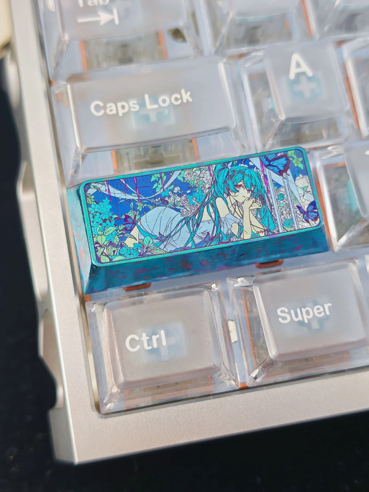 Hatsune Miku theme design, 2.25U titanium alloy personalized keycap, music animation ACGN culture keyboard decoration keycap