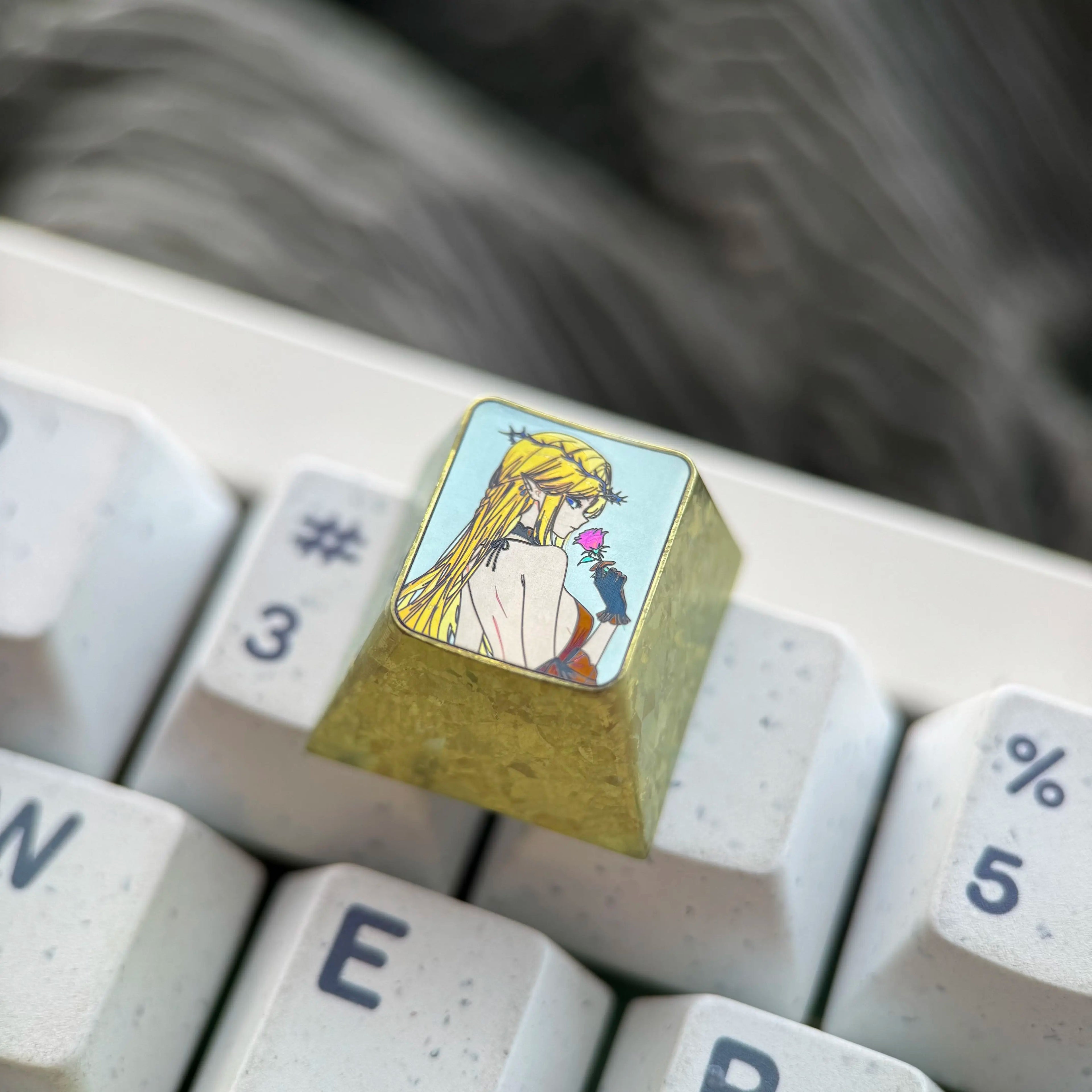 Wuthering Waves, Cartethyia Back, 1U Titanium Alloy Personalized Keycaps, Anime Game Culture Creative Mechanical Keyboard Decorative Keycaps