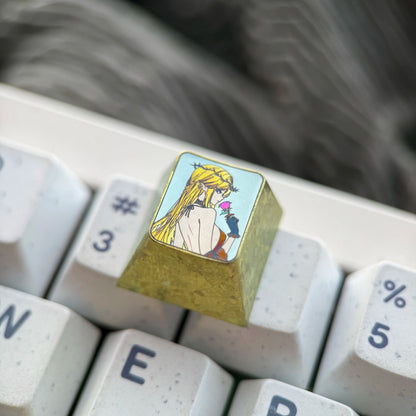 Wuthering Waves, Cartethyia Back, 1U Titanium Alloy Personalized Keycaps, Anime Game Culture Creative Mechanical Keyboard Decorative Keycaps