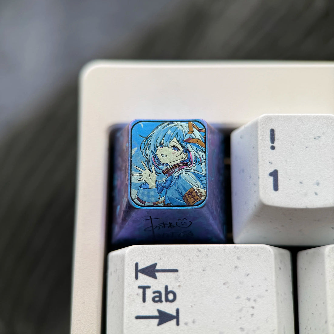 Amane Kanata, 1U titanium alloy personalized keycap, anime and game culture creative mechanical keyboard decoration keycap