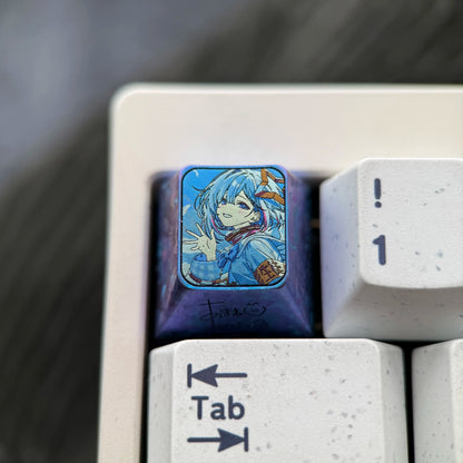 Amane Kanata, 1U titanium alloy personalized keycap, anime and game culture creative mechanical keyboard decoration keycap