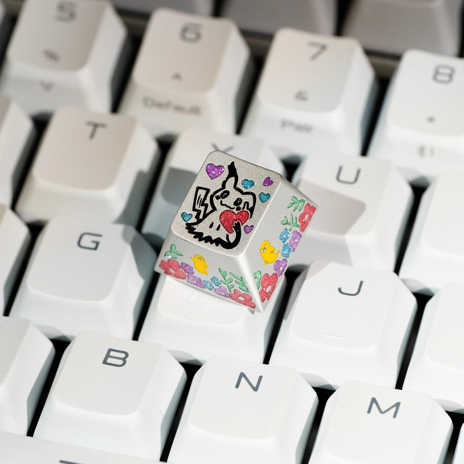 Pok é mon series, Mimikyu themed design, 17 key set, keycaps made of aluminum alloy material CNC integrated precision machining personalized keycaps, mechanical keyboard decorative keycaps