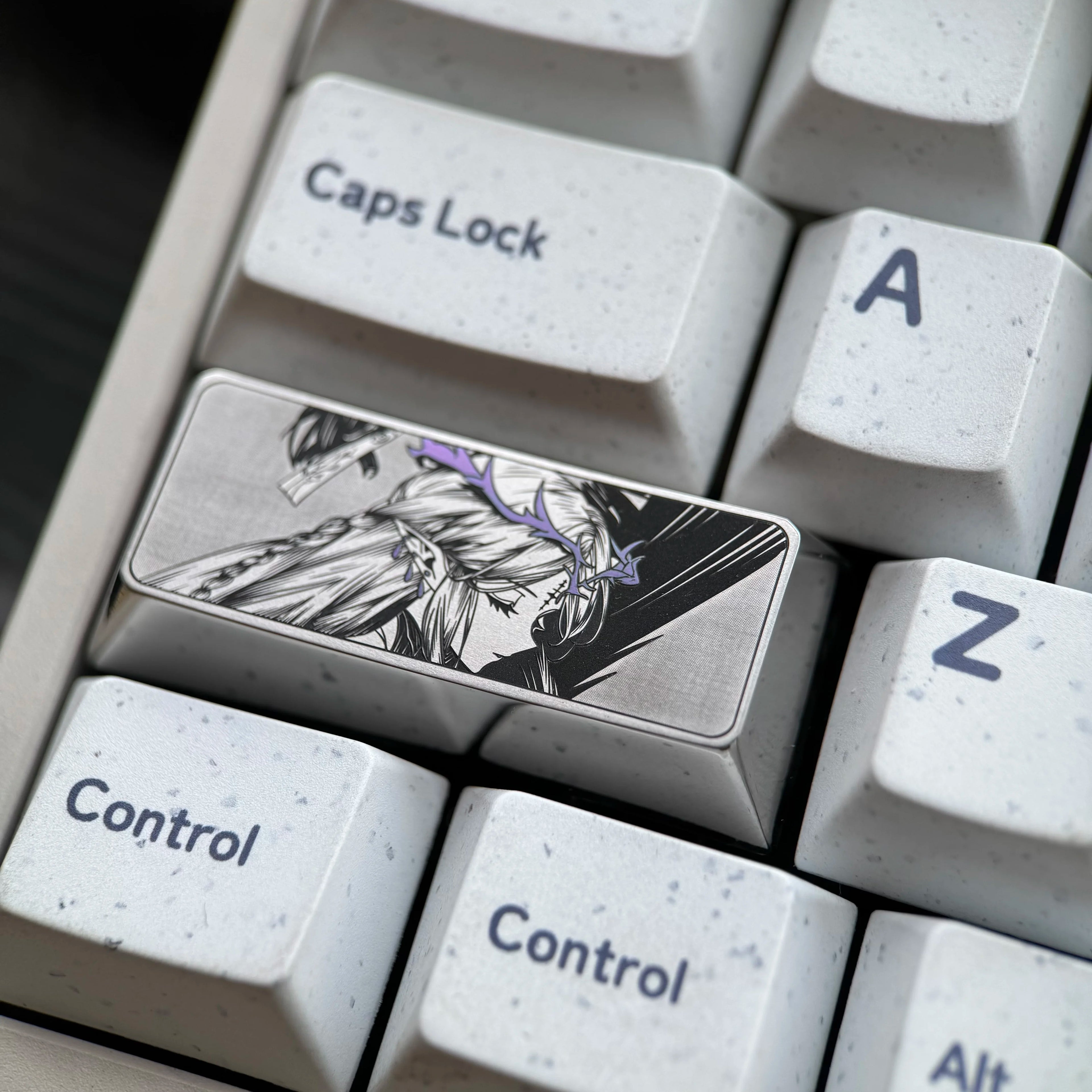 Wuthering Waves, Cartethyia, 2.25U titanium alloy precision carved personalized keycaps, anime and game culture creative mechanical keyboard art decorative keycaps