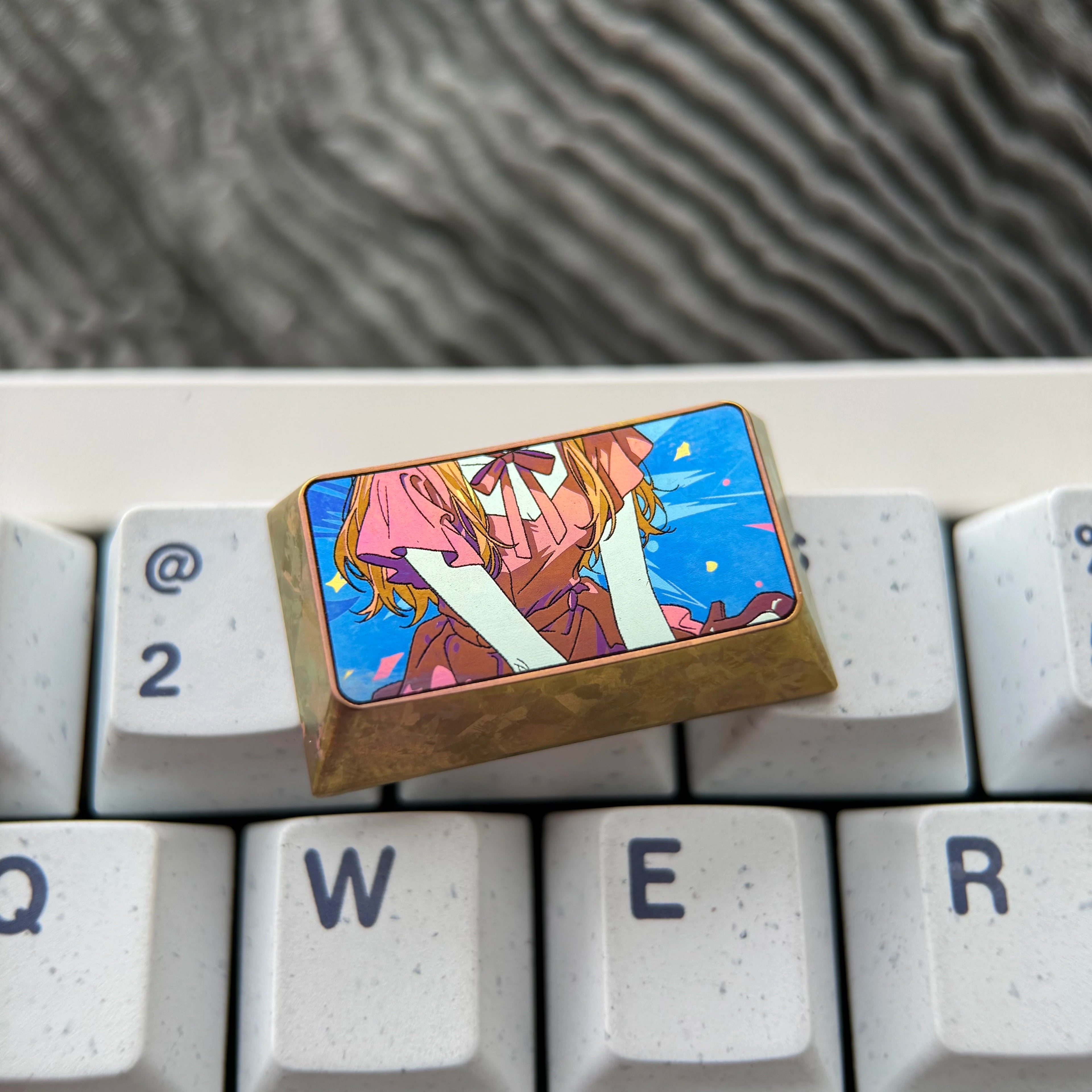 EVA, Asuka Titanium Alloy Combination Set, Personalized Keycap Set for the Left Large Keypad of the Keyboard, Anime Metal Decorative Keycaps