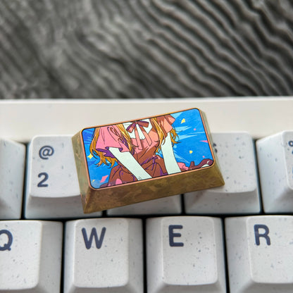 EVA, Asuka Titanium Alloy Combination Set, Personalized Keycap Set for the Left Large Keypad of the Keyboard, Anime Metal Decorative Keycaps