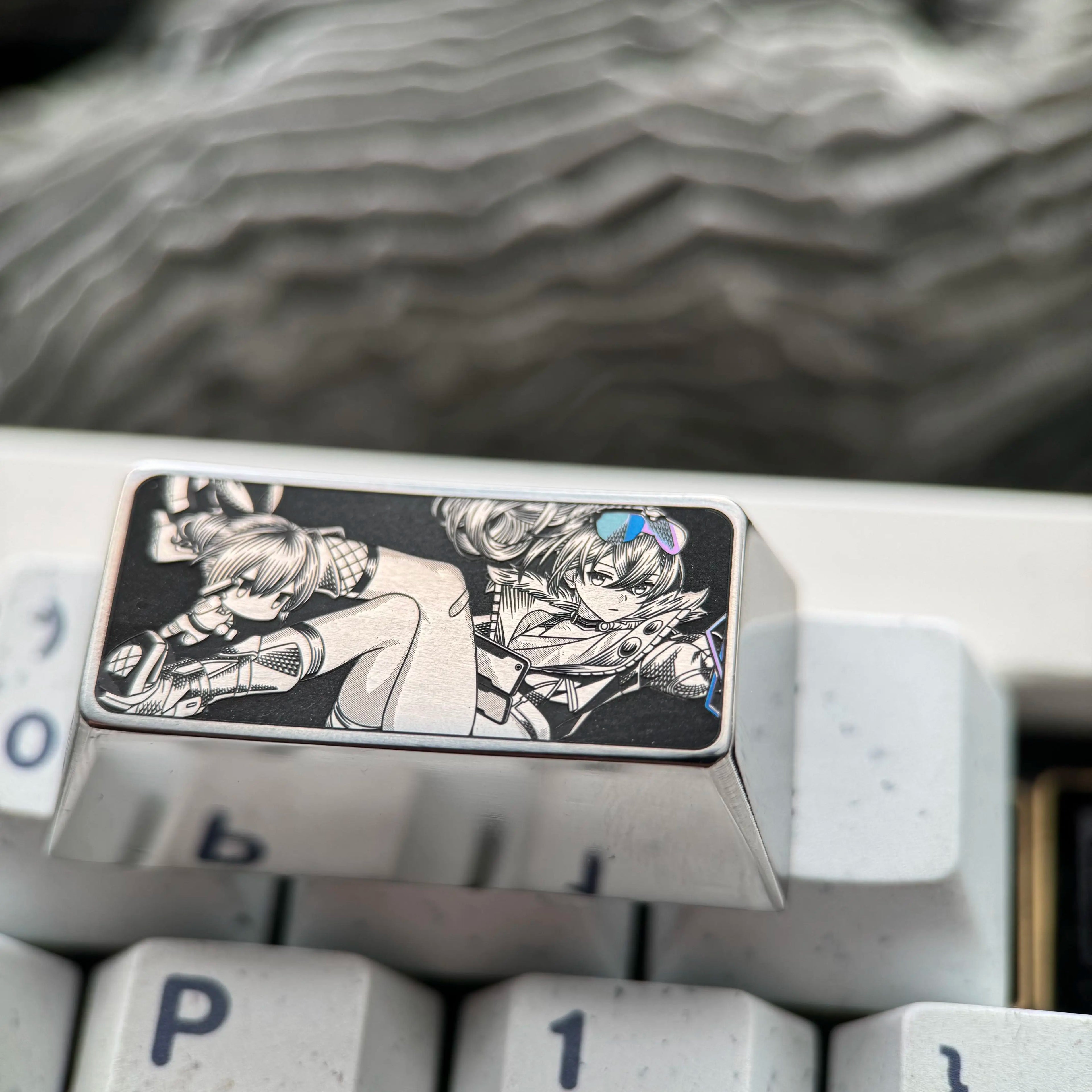 Honkai：Star Rail，Silver Wolf， Precision Carving 2 U titanium alloy personalized keycaps, anime and game cultural creative keycaps, mechanical keycaps decorative keycaps