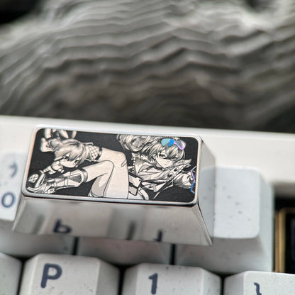 Honkai：Star Rail，Silver Wolf， Precision Carving 2 U titanium alloy personalized keycaps, anime and game cultural creative keycaps, mechanical keycaps decorative keycaps