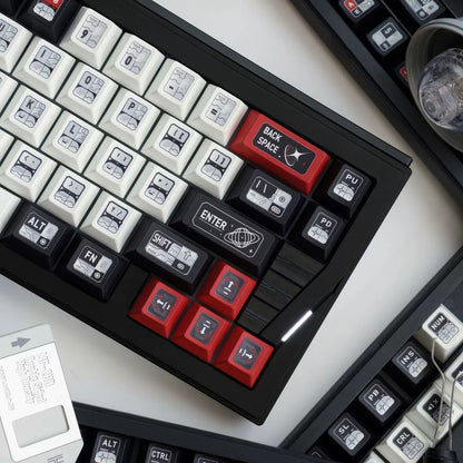 Star Trek Theme Design Keycaps Set, PBT Original Factory Height, PBT material personalized keycaps, mechanical keyboard replacement keycap set, Compatible with 61/64/68/75/84/87/104 Key Mechanical Keyboard Keycap Set