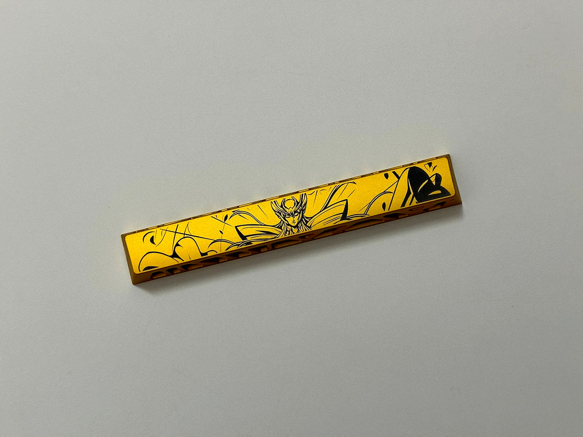 Saint Seiya, Golden Saint Seiya Virgo, Virgo Shaka 6.25U Spacebar Metal Personalized Keycaps, Metal Keycaps, Anime and Game Culture Creative Keycaps, Mechanical Keyboard Decorative Keycaps