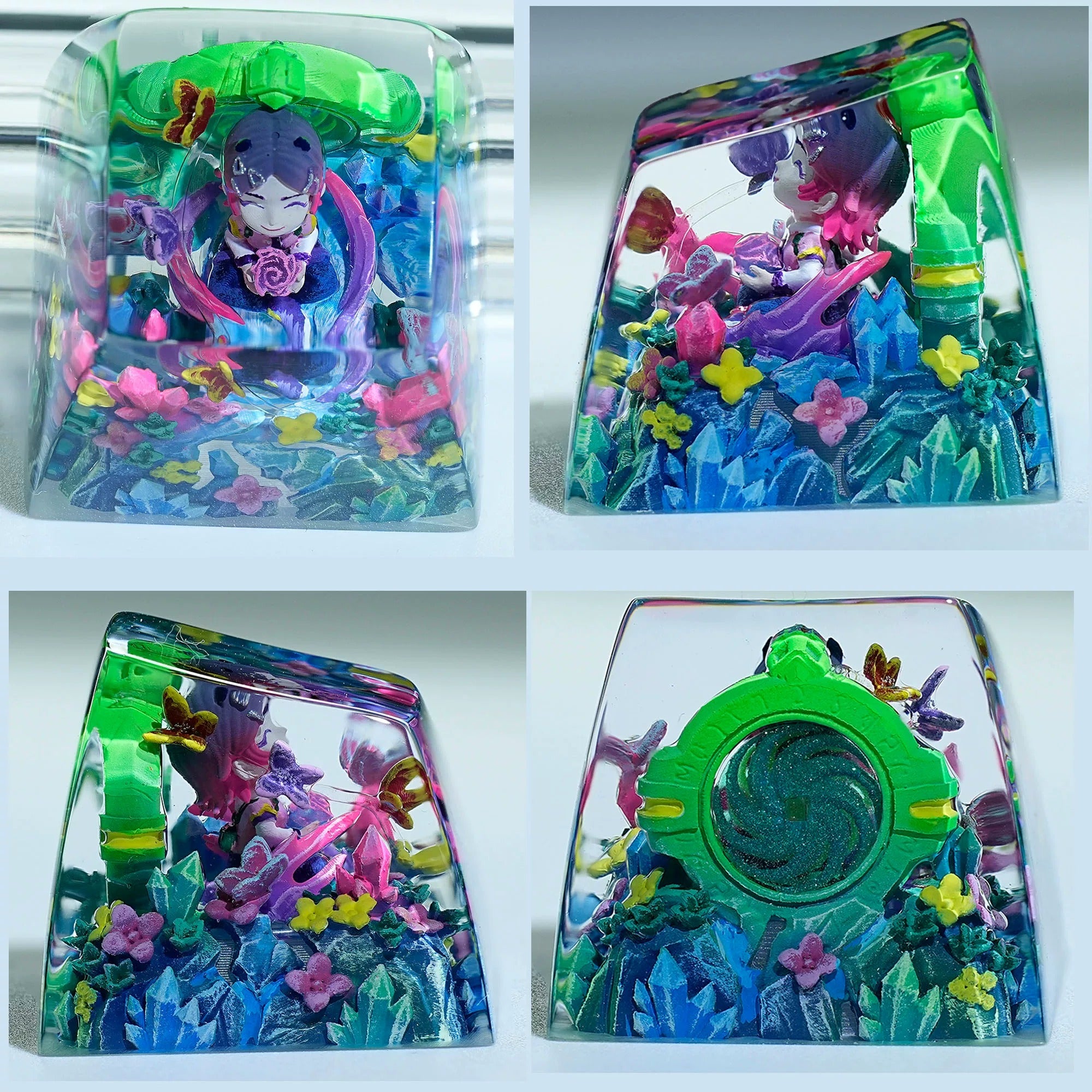 VALORANT，Clove， Crystal resin personalized keycaps, anime and game cultural creative keycaps, mechanical keyboard artistic decorative keycaps