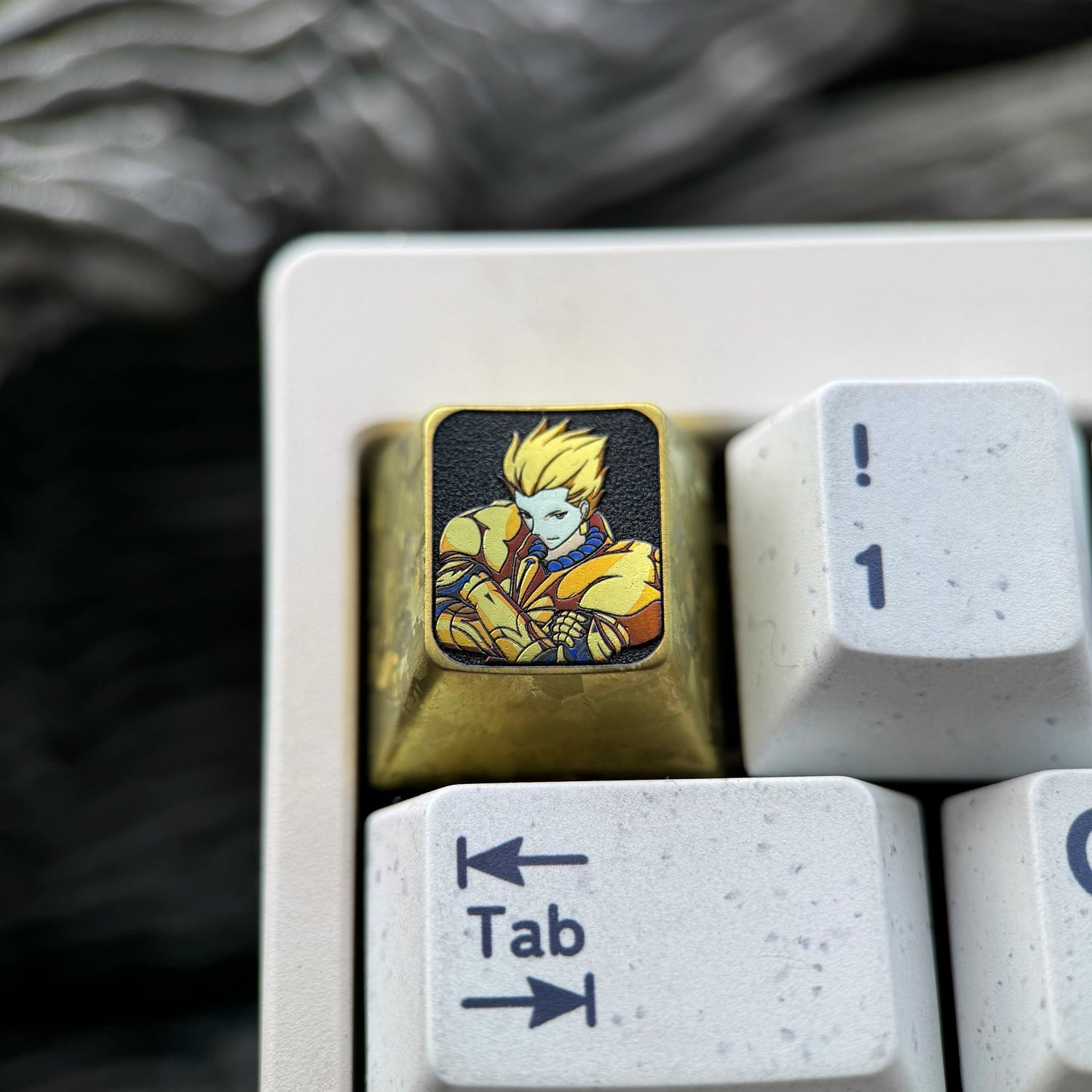 Fate series,Gilgamesh theme,1U titanium alloy personalized keycaps, anime and game mechanical keyboard metal decorative keycaps