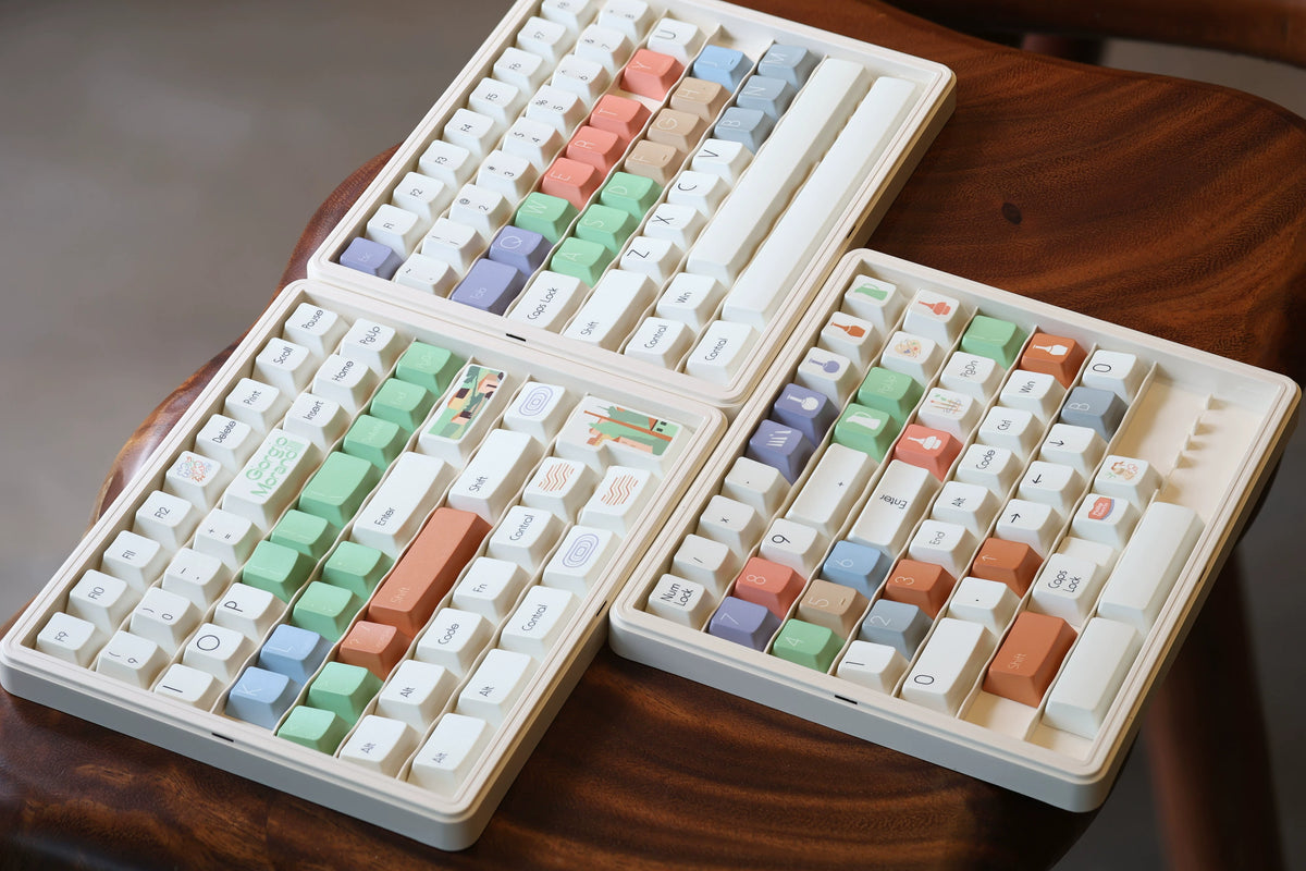 Morandi color scheme, PBT material Mechanical Keyboard Replacement Keycap Set, Compatible with 61/64/68/75/84/87/104 Key Mechanical Keyboard Keycap Set