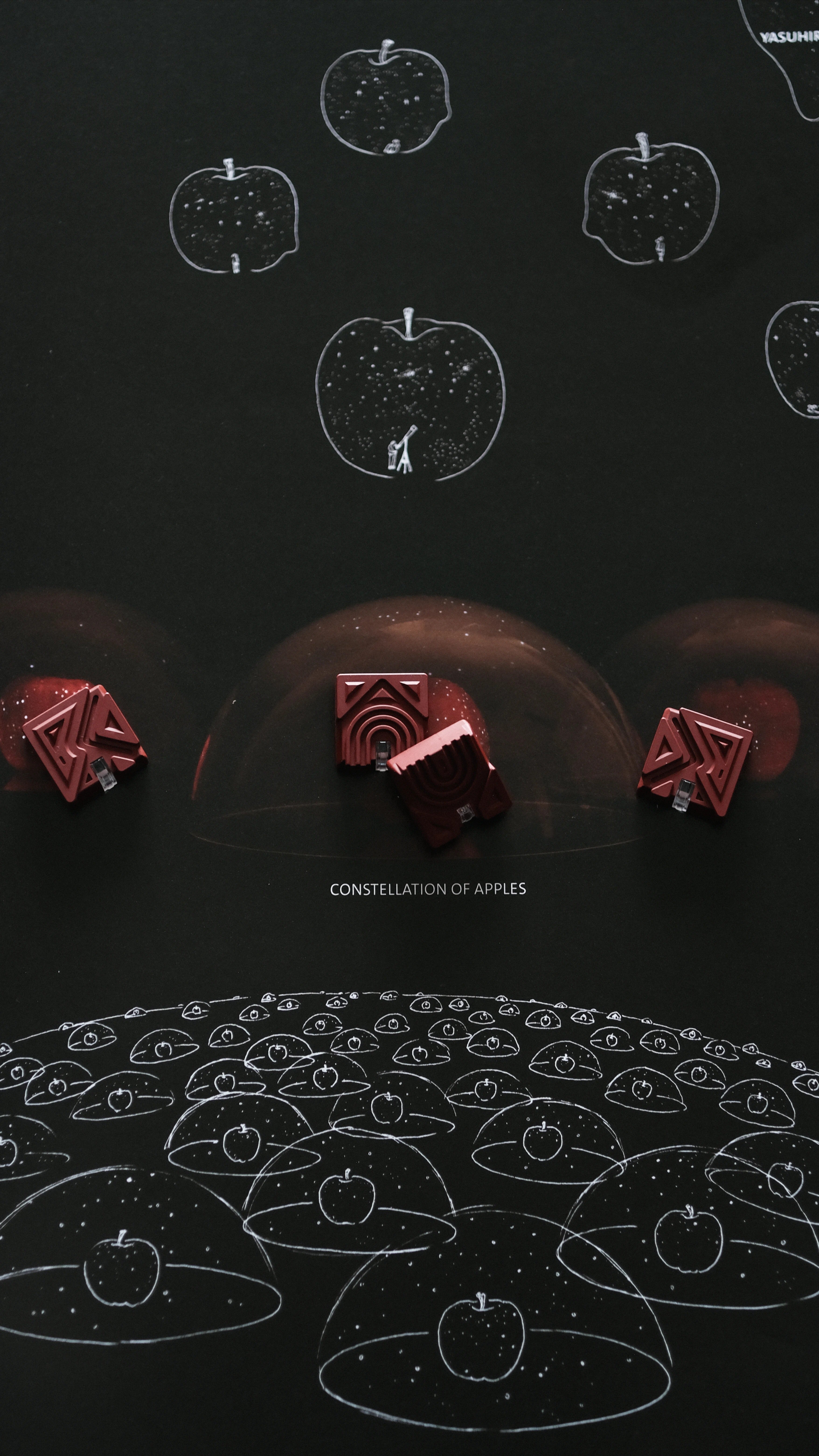 Misalignment design, directional key set, translucent effect, minimalist resin+metal powder material personalized keycaps, mechanical keyboard decorative keycaps