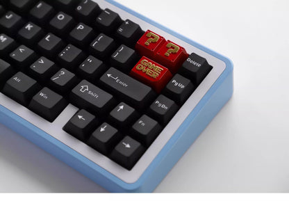 Backspace key, metal personalized keycap, Mario question mark tab key, metal personalized keycap, Game Over keycap, creative zinc alloy mechanical keycap, original factory high decorative keycap