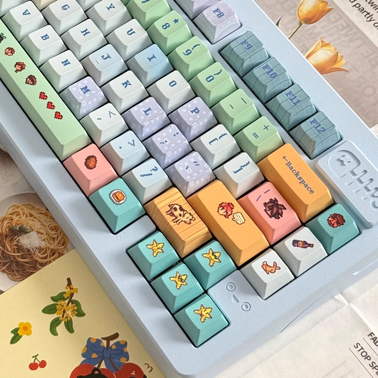 Stardew Valley keyboard keycap pixel style, PBT material sublimation process, mechanical keyboard decorative keycap set