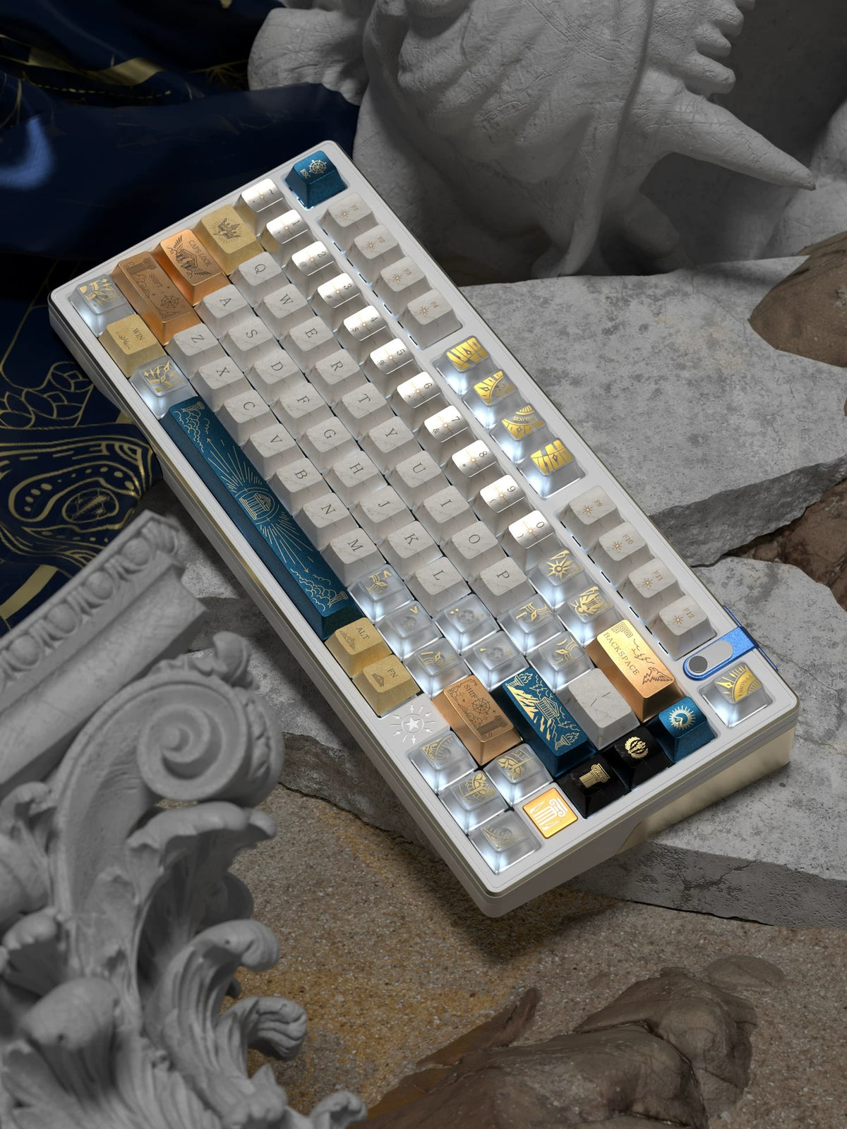 Thor Odinson/The God of Thunder  PBT material personalized keycap set, mechanical keyboard replacement decorative keycaps, Science fiction mythology themed keycaps compatible with 61/64/68/75/84/87/104 key mechanical keyboards
