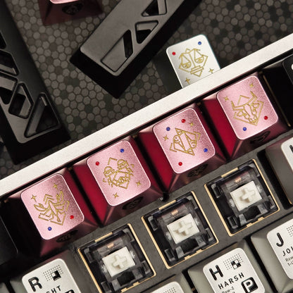 12 Constellation Aluminum Alloy Keycaps with Anodized Enamel Color Craft Metal Personalized Keycaps, Mechanical Keyboard Decorative Keycaps, Constellation Divination Cultural Creative Products.