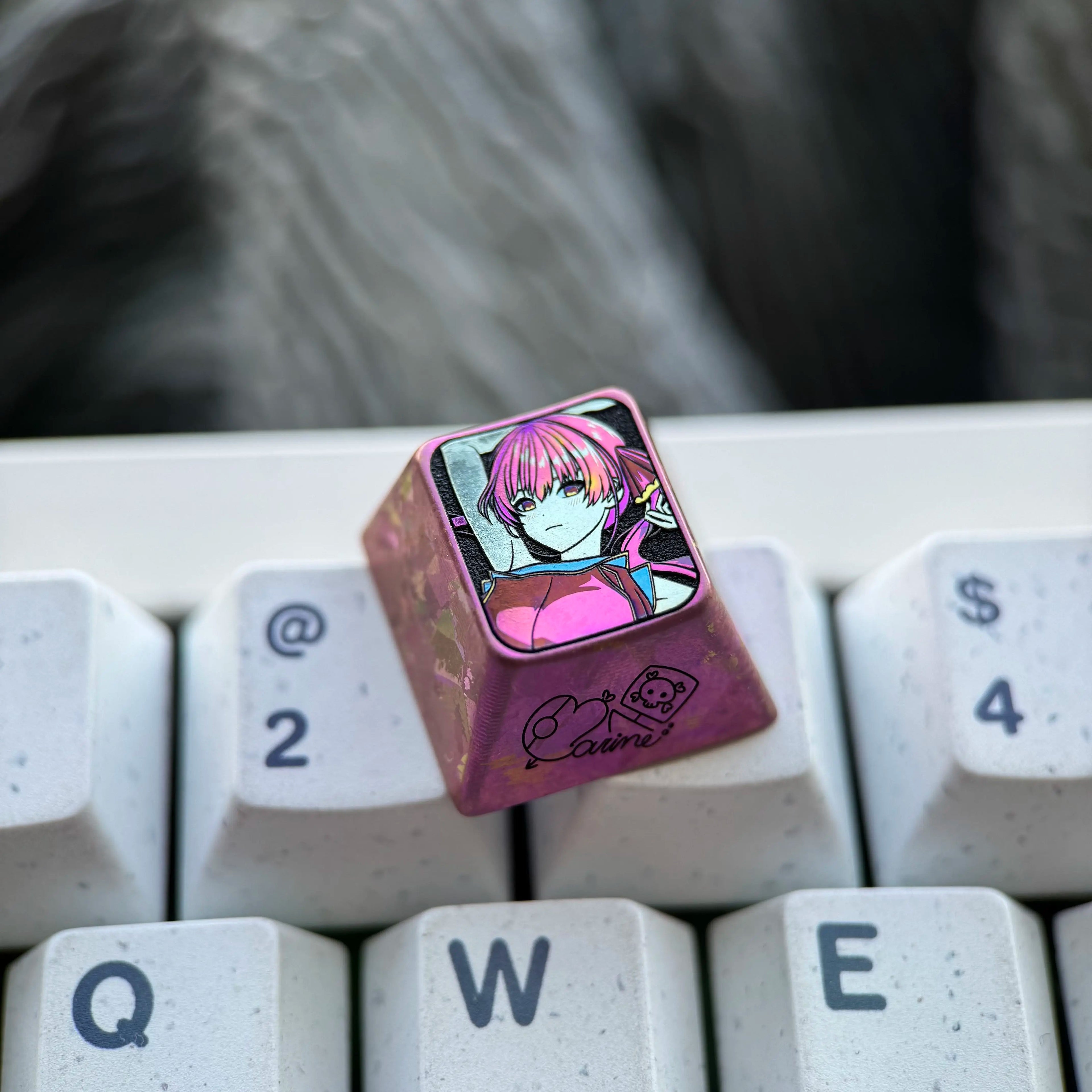 Hololive, Houshou Marine, 1U titanium alloy personalized keycaps, anime, gaming, cultural and creative mechanical keyboard decorative keycaps