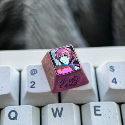 Hololive, Houshou Marine, 1U titanium alloy personalized keycaps, anime, gaming, cultural and creative mechanical keyboard decorative keycaps